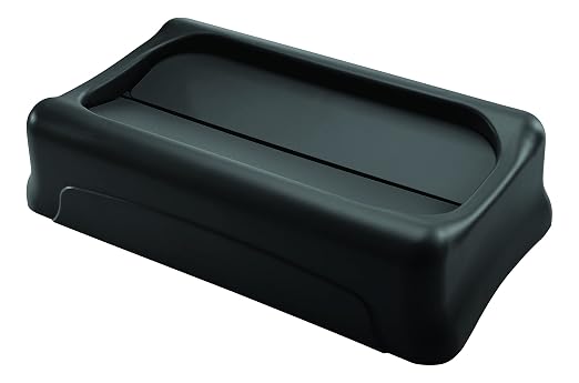 Rubbermaid Commercial Products Slim Jim Trash Can Swing Lid, Black, Plastic, Compatible with 16/23 Gallon Slim Jim Containers/Garbage Can, For Kitchens/Classrooms/Offices/Back of House
