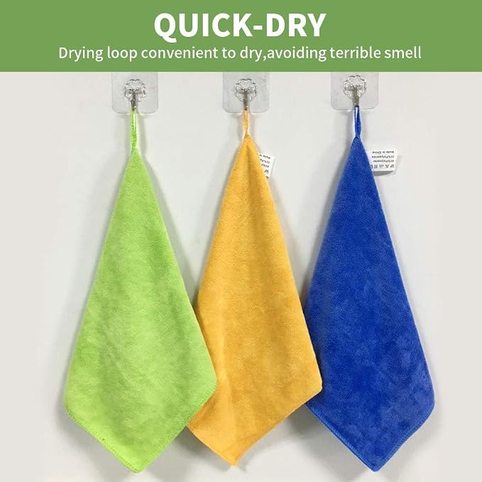 400 GSM Microfiber Cleaning Cloths, Ultra Absorbent, Thick, Lint Free Reusable Cleaning Cloths for Kitchen, Glass, Stainless Steel, Car Detailing & Household Cleaning, 6 Pack, 12" x 12"