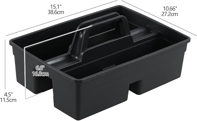 6-Pack 3 Compartment Plastic Cleaning Supplies Caddy with Handle | Cleaning Tool Organizer Storage Tote