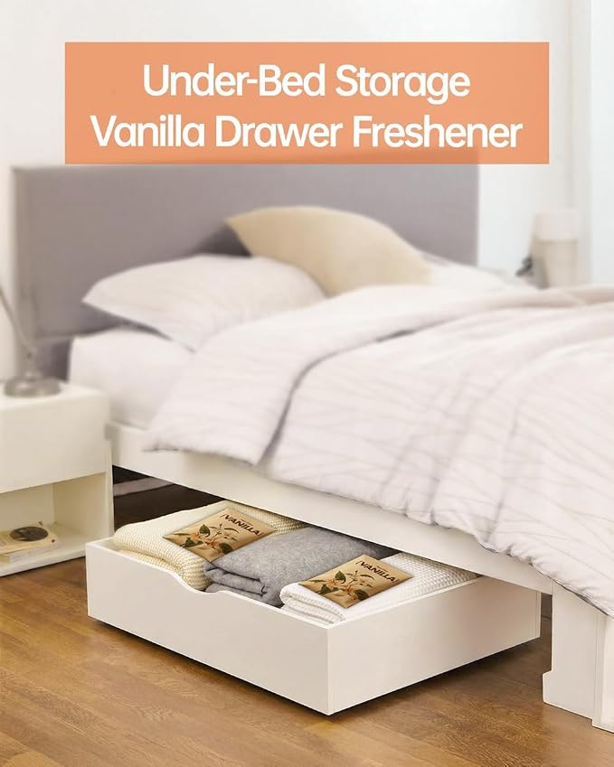 12 Packs Vanilla Potpourri Scented Sachets for Drawers and Closets，Hanging Paper Air Fresheners for Clothes Long Lasting Fragrance