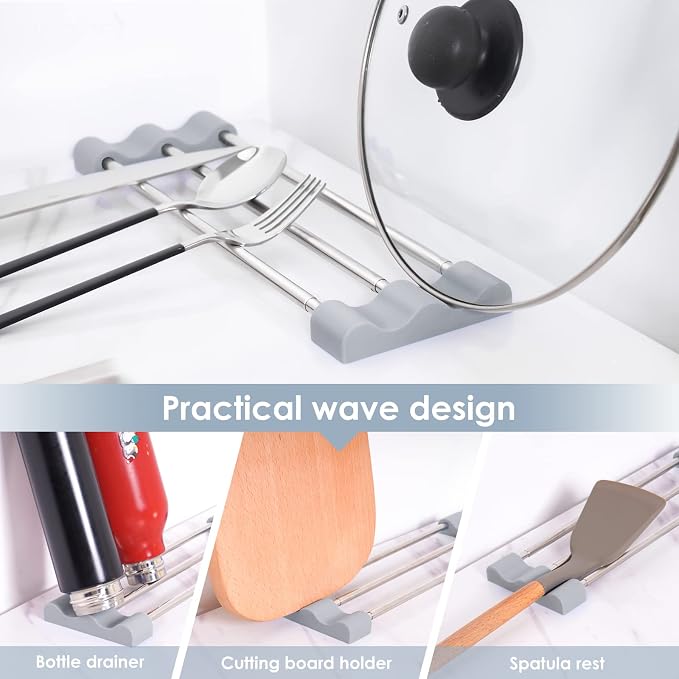Tomorotec Adjustable Over-The-Sink Kitchen Rack, BPA-Free, Gray | Holds 16.5 Lbs; For Dishcloths, Sponges, and Brushes - Heat-Resistant Stainless Steel with Slim, Expandable Design