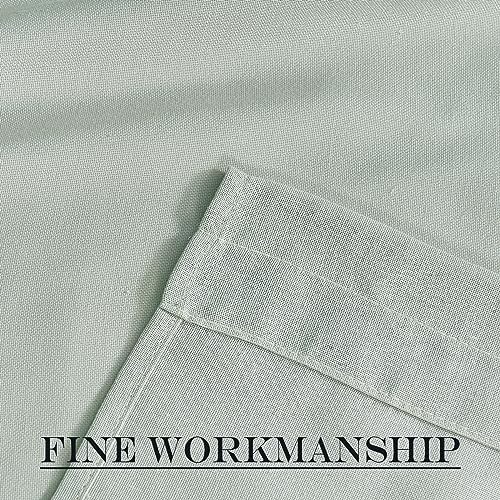 NICETOWN Sage Green Kitchen Sheer Door Window Curtain 26 x 72 inches Long | Light Filtering, Rod Pocket with Tieback, Farmhouse French Door Shade for Front Back Window Cover, 1 Panel, Off White