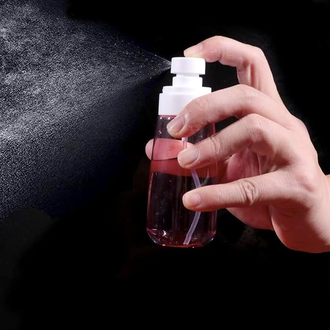 Spray Bottle Travel Size,100ml/3oz Fine Mist Hairspray Bottle for Essential Oils, Empty Airless Makeup Face Spray Bottle Clear Refillable Travel Containers for Cosmetic Skincare Perfume (3pcs)