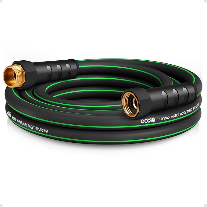 Heavy Duty Garden Hose 10ft, NON-EXPANDABLE Flexible Water Hose, Kink Resistant Lightweight Hybrid Hose, Leakproof Hose Male to Female Fittings