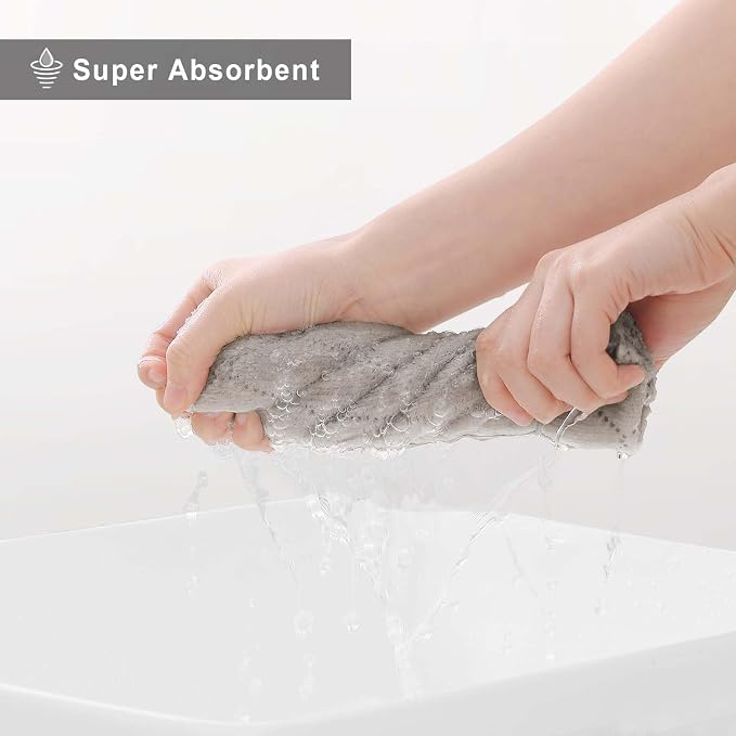 Homaxy Super Soft Absorbent 16 Pack Coral Velvet Dish Cloths, 13" x 19" | Ultra-Absorbent Dishcloths, No Lint, Nonstick Oil, Fast Drying, Microfiber Cleaning Cloth