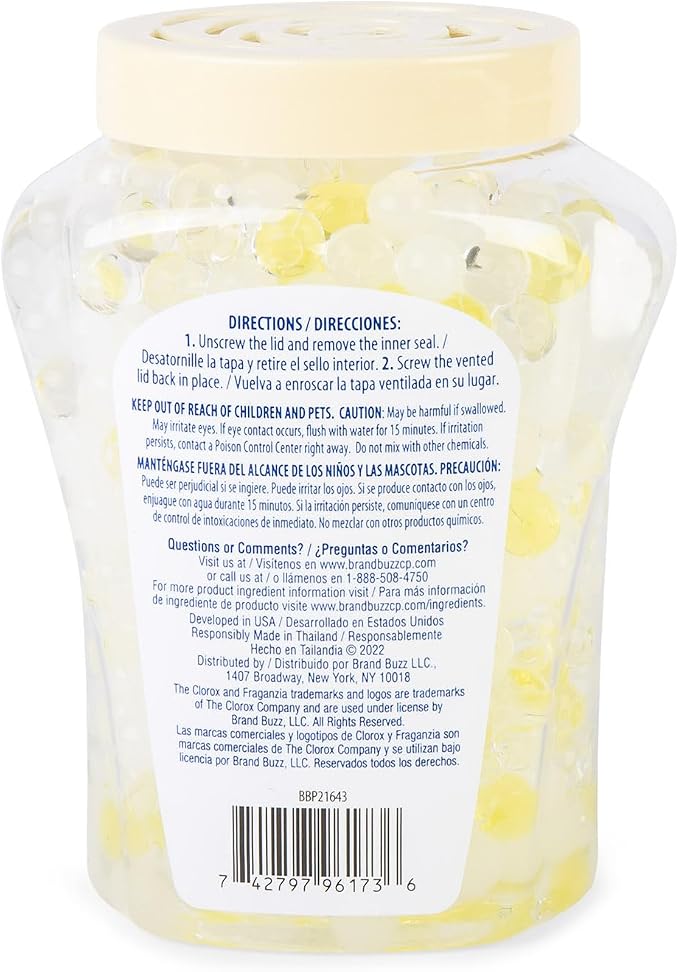 Clorox Fraganzia Crystal Beads Air Freshener, Coconut Colada, 12 Oz, 12-Pk | Gel bead formula, long-lasting scent, no spray or mess, home car and office use