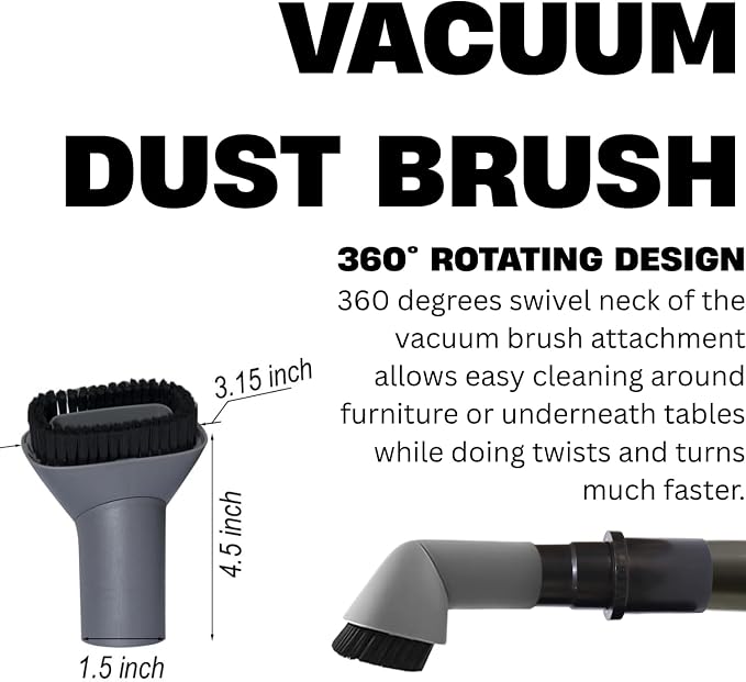 For Shark Vacuum Dust Brush with Adapter Kit – Compatible with Shark Navigator Rotator NV360 NV351 NV350, NV500 NV501 HV300 HV301 HV371 HV372 – Vacuum Attachments & Accessories