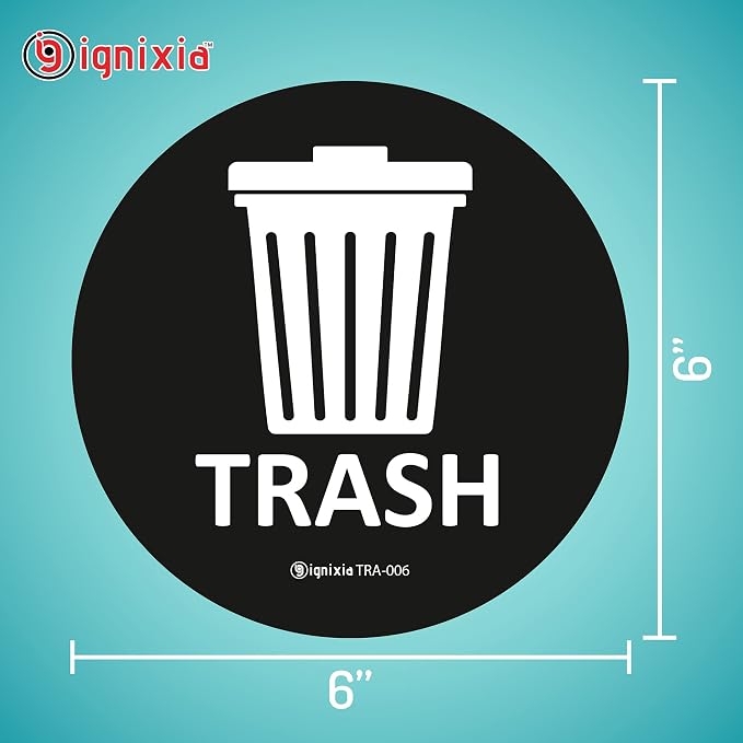 IGNIXIA Recycle Stickers for Trash Can, (Pack of 02) 6x6 Inches Large Blue (Green and Black)