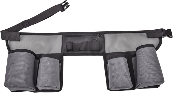 Window Cleaning Belt, Heavy Duty Nylon Window Cleaning Tools Pouch with 4 Pockets, Adjustable Waist Tools Bag, Portable Tool Belt for Custodial, Housekeeping, Cleaning & Gardening