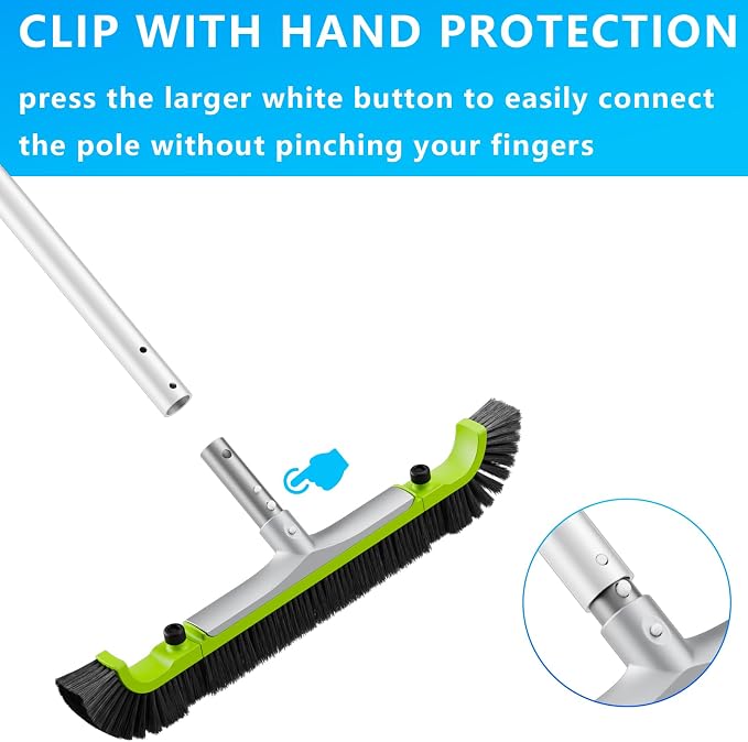 Sepetrel 20” Pool Brush Head for Cleaning Walls,Heavy Duty Inground/Above Ground Swimming Pool Scrub Brushes with Premium Strong Bristle & Reinforced Aluminium Back
