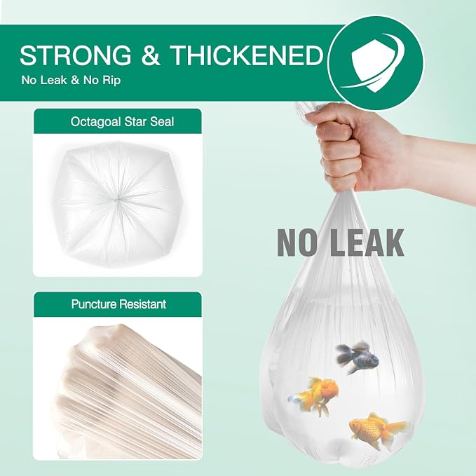 1.2 Gallon Small Bathroom Trash Bags, 90 Count Mini Garbage Bags | Unscented Wastebasket Bag, Clear Trash Can Liners