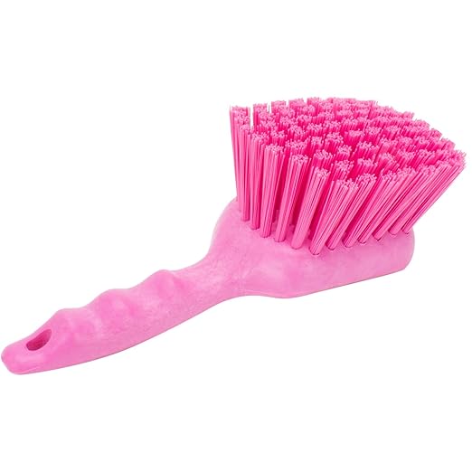 Sparta 40541EC26 Plastic Scrub Brush, Utility Brush, Kitchen Brush with Hanging Hole for Cleaning, 8 Inches, Pink, (Pack of 6)