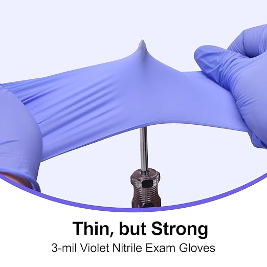 SwiftGrip Disposable Nitrile Exam Gloves, 3mil, Small, Case of 1000, Violet Nitrile Gloves Disposable Latex Free for Medical, Cleaning, Cooking & Esthetician, Food-Safe, Powder-Free, Purple