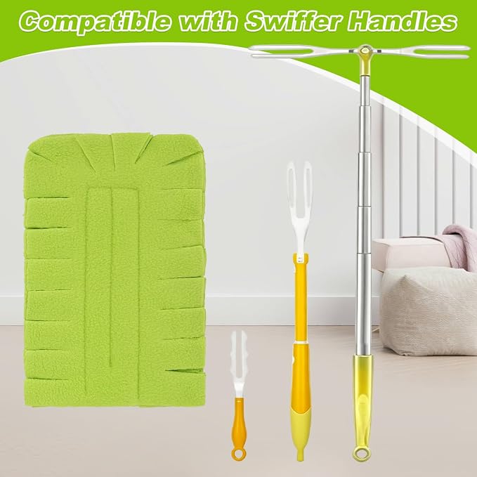Reuasble Duster Refills Fleece Compatible with Swiffer - Washable Electrostatic Microfiber Heavy Duty Duster Pads for Chenille - 360° Cleaning Pads for Home Blind Window Fans（8 Pack-Mix）
