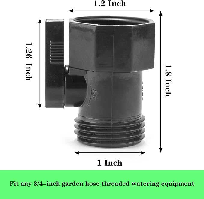 4 Pack 3/4" Garden Hose Shut Off Valve,1-Way Restricted-Flow Water Shut-Off, Fits 3/4 Inch Hose Connector | 1-Way Restricted-Flow Water Shut-Off, Fits 3/4 Inch Hose Connector