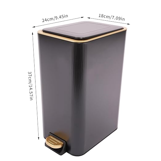 3.2 Gallon Trash Can,Commercial Trash Garbage Can with Lid,Slim Trash Can Tall & Narrow Trash Bin Touchless Trash Can for Restaurant School Kitchen (Black 3.2 Gallon)