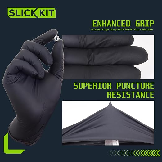 Disposable Nitrile Gloves, 4 Mil, Black, X-Large/10, 100 Count | Latex-Free, Powder-Free, Food-Safe for Cooking Cleaning and Food Prep