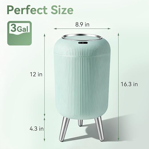 Touchless Sensor Bedroom Trash Can with Lid,Small Wastebasket(Blue) | Automatic Diaper Garbage Can,Convenient and Hygienic Easy to Use,Mini Motion Sensor Trashcan for Office/Bathroom/Outdoor/Dorm