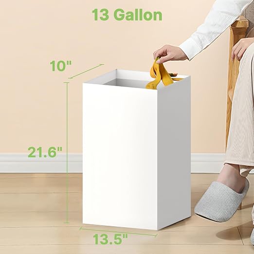 Magicheap 13 Gallon Disposable Trash Cans for Parties, 4 Pack, White | 13.5"L x 10.0"W x 21.6"H, Reusable, Portable, Collapsible, Recycled Cardboard Trash Can for Events Parties Camping