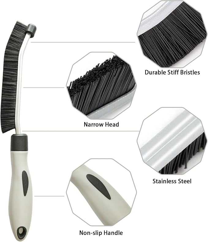 10Pcs Crevice Cleaning Brush Set: Heavy Duty Scrub Brush for Household Use | Thin Hard Bristle Gap Cleaner Brushes Kit for Deep Cleaning Kitchen Sink, Bathroom, Tile Grout, Window Sill & Narrow Spaces