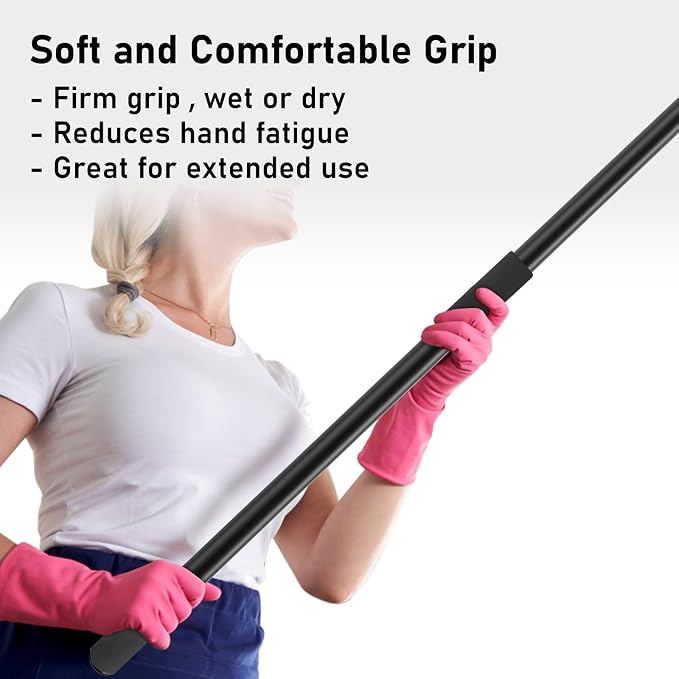 12 FT Telescoping Extension Pole – Flip-Lock Adjustable Aluminum Paint Roller Pole – 3/4" Universal Threaded Tip – Fits Duster Heads, Paint Rollers, Window Cleaners & Brushes