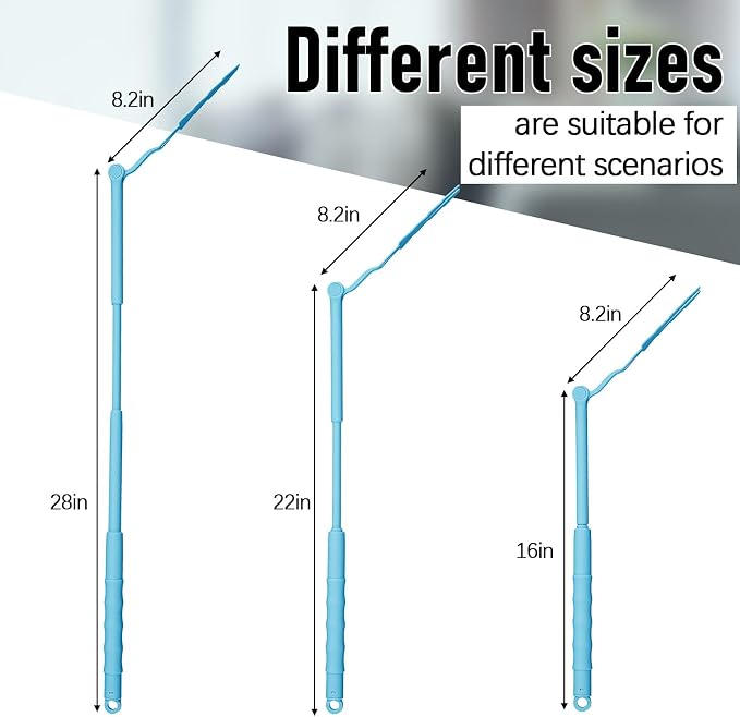Colingmill 8 Pcs 3 ft Replacement Handles Compatible with Duster Refills, Long Extended Handle Only, Adjustable Length for Ceiling Fans, Blinds, Shelves, Windows, Foldable & Extendable (Sky Blue)