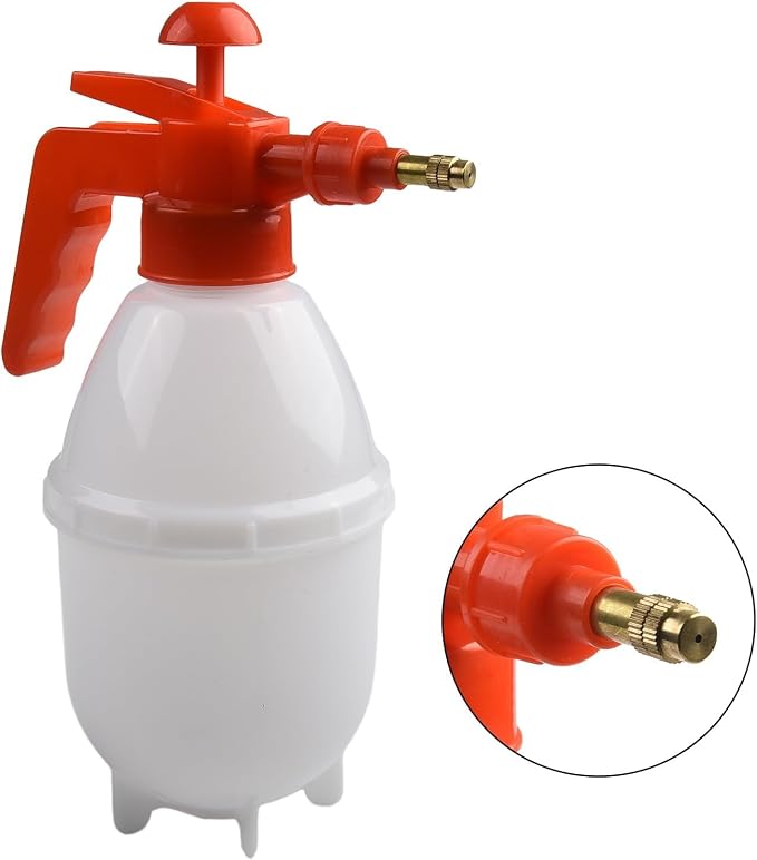 0.8L Car Washer Sprayer Bottle With Hand Pump, Adjustable Brass Nozzle And Automotive Safety Pressure Valve For Pressurized Water Spray