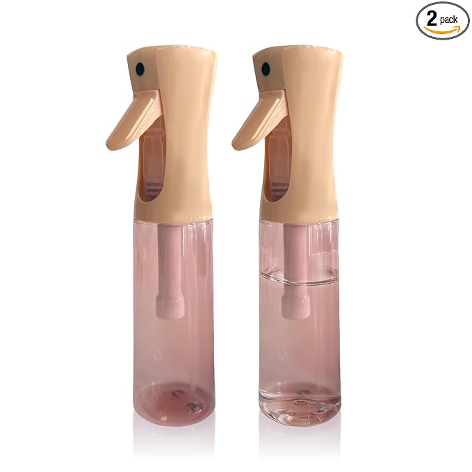 Spray Bottle for Hair Continuous Ultra Fine Mist (300ml) 360° Multi Spray Bottle for Plants, Cleaning, Skin Care Leakproof & Durable 2 Pack