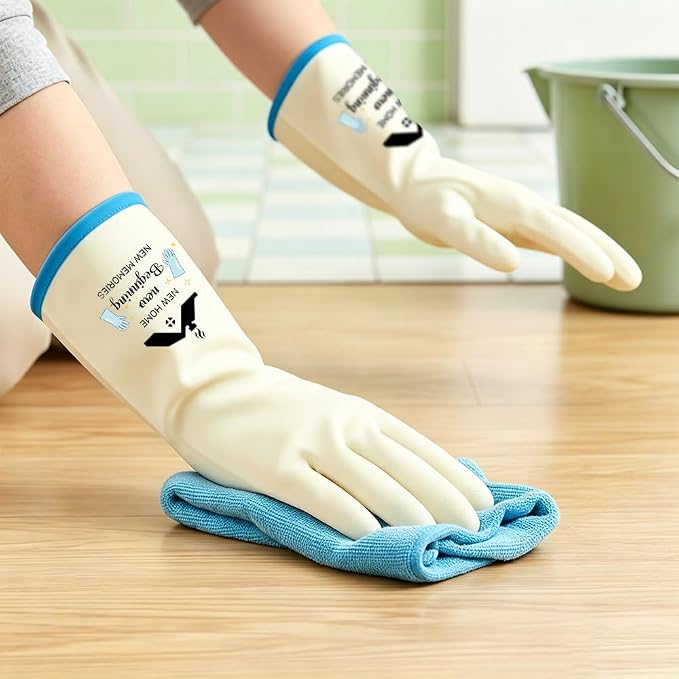 Rubber Cleaning Reusable Gloves, Practical House Warming Gifts | Dishwasher Reusable Gloves, Dishwashing Kitchen Household Essentials, Housewarming Xmas Cleaning Gifts for Cleaner Friends