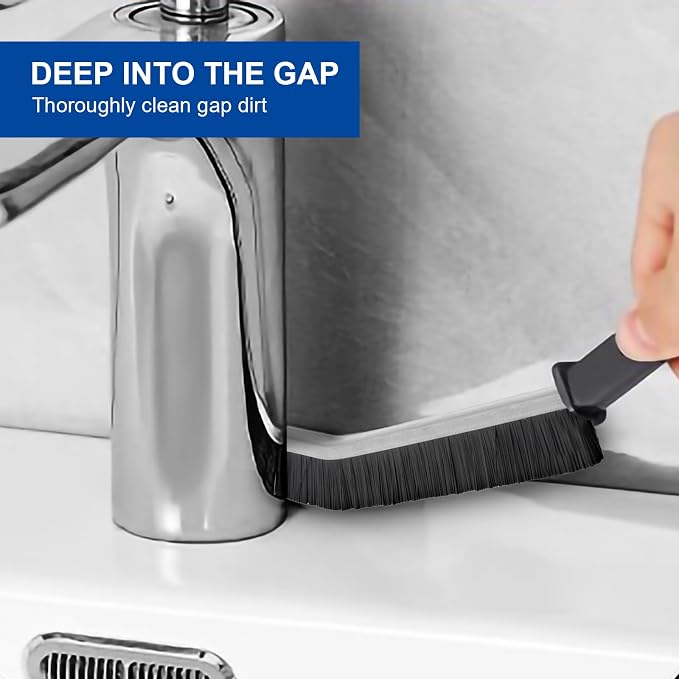 Crevice Cleaning Brush Hand-held Crevice Cleaning Tool, Gap Cleaning Brush, Crevice Cleaning Tool, Small Crevice Cleaning Brush for Kitchen Bathroom Tiles Window Track Cleaning Brush (2 Pack)