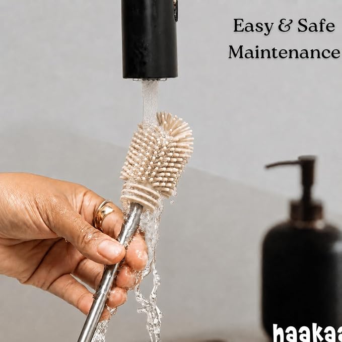 Haakaa Food-Grade Silicone Double-Ended Cleaning Brush (Brush-Pebble) | Household Cleaning Brushes Food-Grade Silicone Dishwasher Safe