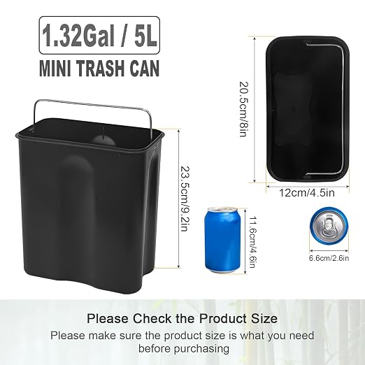 SIDIANBAN Bathroom Trash Can with Bamboo Lid Soft Close and Foot Pedal, Small Rectangular Slim Garbage Can with Inner Wastebasket for Bedroom, Office, Kitchen, 1.3Gal/5L, White | Small Rectangular Slim Garbage Can with Inner Wastebasket for Bedroom, Of...