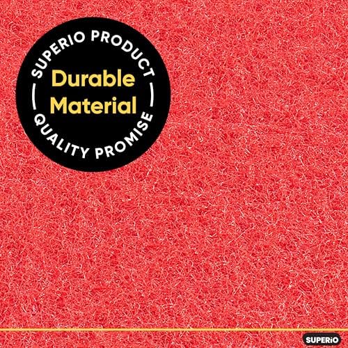 Scouring Pad Non-Scratching Scrubber Non-Scratch Cleaning Scrub Pads Heavy Duty Scouring Pad Reusable Kitchen Scrubbing Pad Pack of 21 Red, by Superio