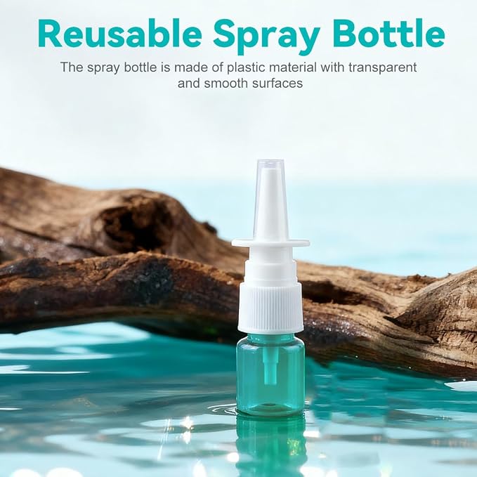 12Pcs Mini Plastic Nasal Spray Bottles - 5Ml Portable Empty Refillable Fine Mist Sprayers Cosmetic Perfume Makeup Water Storage Holder Container (Green)