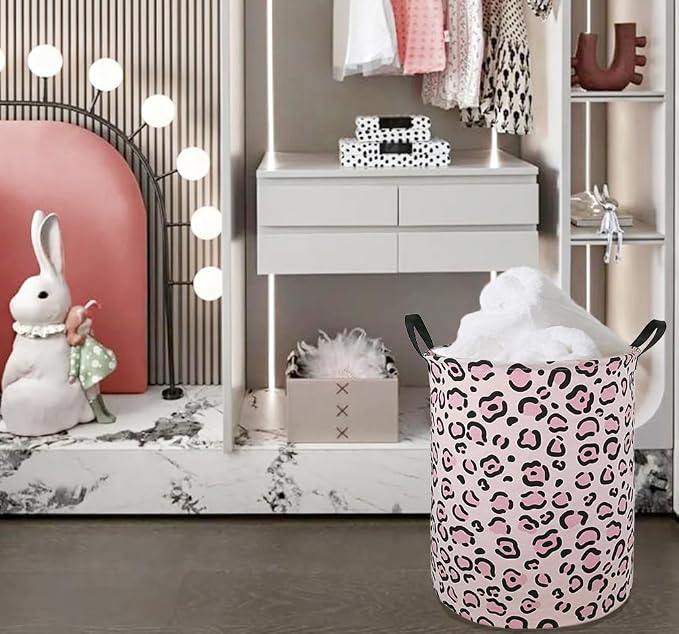Round Laundry Hamper Storage Basket Fabric Material Storage Hamper Organization Basket, Storage Bin, Gift Box with Handles for Room
