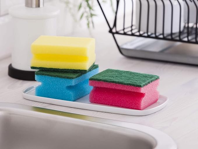 York Non-Abrasive Cleaning Scouring Scrub Sponge for Kitchen Scratch Proof Kitchen Utensil Scrubber Pads for Pots, Pans , Non-Stick Cookware Scrubbers Use for Kitchen, 9.5X7X4.5 Cm-3 Pieces