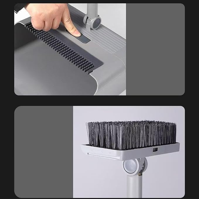 Broom with Dustpan Combo Set 3 Pieces Rust Proof Cleaning Tool Gadgets | Broom With Dust Pan for Home Kitchen Apartment Indoor Outdoor Floor Dorm Garage