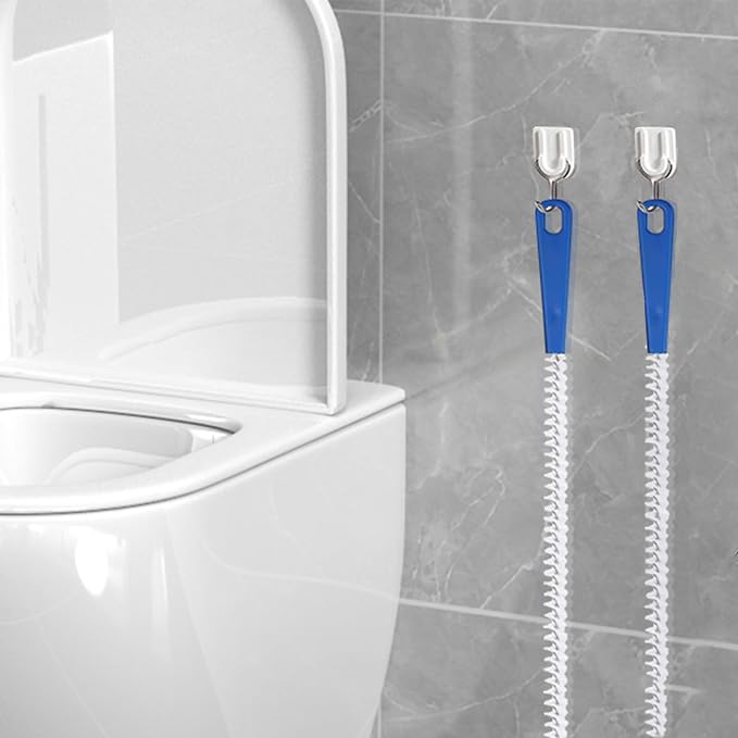 Drain Cleaning Brush 2pack,Clog Remover 23.6inch,Drain Hair Remover Tool | Pipe Brush Cleaner with Nylon Bristles, Sink Drain Cleaner for Toilet, Kitchen Sink, Bathroom Tub, Shower,Sewer Drain