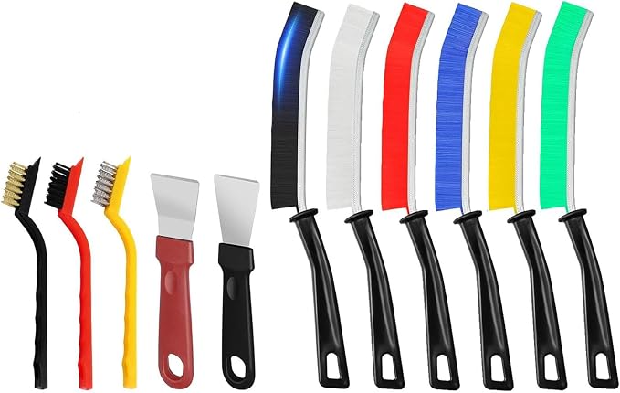 TuTuYa 11PCS Crevice Cleaning Brush Set, Hard Bristle Gap Cleaning Kit | Multifunctional, Wide Application, Durable and Reusable, Ergonomic &User-Friendly Design, Convenient Use, Considerate Service