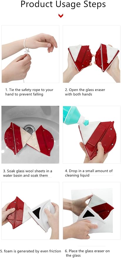 Double Sides Magnetic Window Cleaner Glass Surface Wiper Cleaning Brush Tool Suit for 20-30mm Thickness Double Insulating Glass