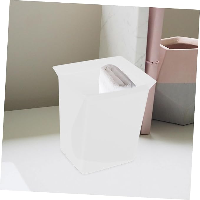 Plastic Storage Basket for Organizing Cleaning Supplies Portable Bin for Housekeeping for Bathroom and Hotel Use Design White