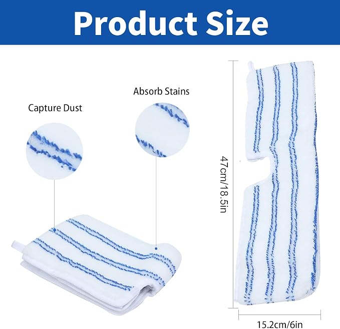 4 Pack Microfiber Mop Pads for O Cedar Mop Replace Head, Reusable Mop Cover | Dry/Wet Use, Washable Flip Mop Refills Compatible with O-Cedar Hardwood Floor 'N More