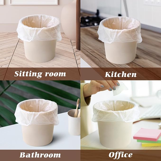 Teivio Mini Clear Trash Bags 1 Gallon 120 Count Bathroom Garbage Bags | Fit 3-4 Liters,0.8 Gal,Tiny Plastic Garbage Bags,Desktop Can Liners for Kitchen Bathroom Office Car dog poop