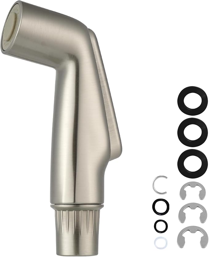 Universal Kitchen Sink Side Sprayer Head Replacement, Brushed Nickel Finish | NSF/ANSI/CAN 372 Certified, Sink Spray Attachment Compatible with Delta, Moen, Kohler OEM Brand, Sink Faucet Sprayer Head