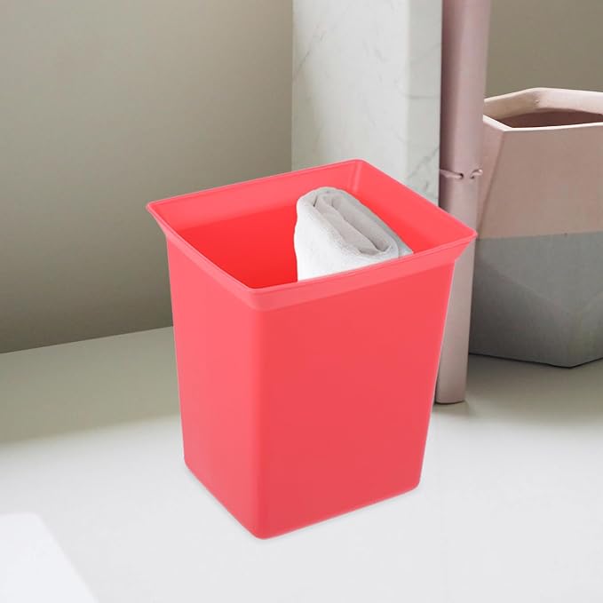 Portable Plastic Storage Basket Organizer Caddy for Hotel Cleaning Supplies Spacious Utility Bin for Effortless Mobility and Durability for Household and Hotel Use Red