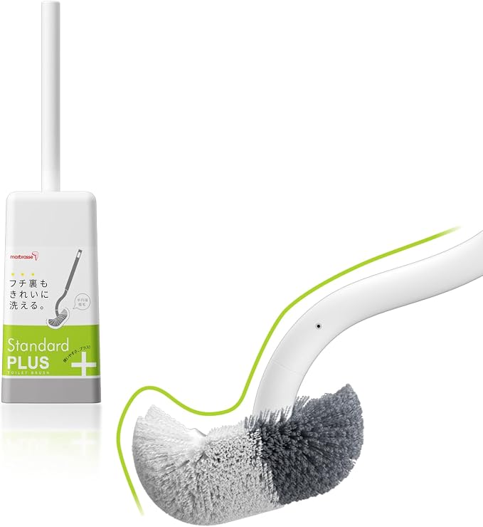 Marbarsse Bathroom Toilet Bowl Brush and Holder, Curved Design Dismount Toilet Brush for Deep Cleaning Under Rim, Best Toilet Brush Set, CompactToilet BowlCleaner Brush for Bathroom, 1 Pack