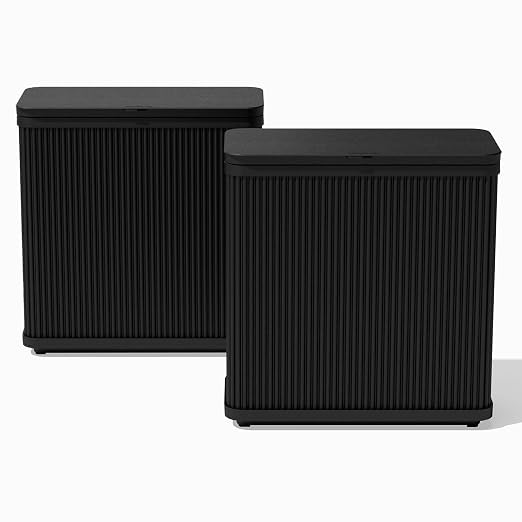 Veradek Tambour Waste Bin - Outdoor Trash Can with Dual Bag System | Durable Plastic Waste Bin With Optional Dual Bag System. Holds Up to 30 Gallons for Patio, Pool, BBQs & Parties