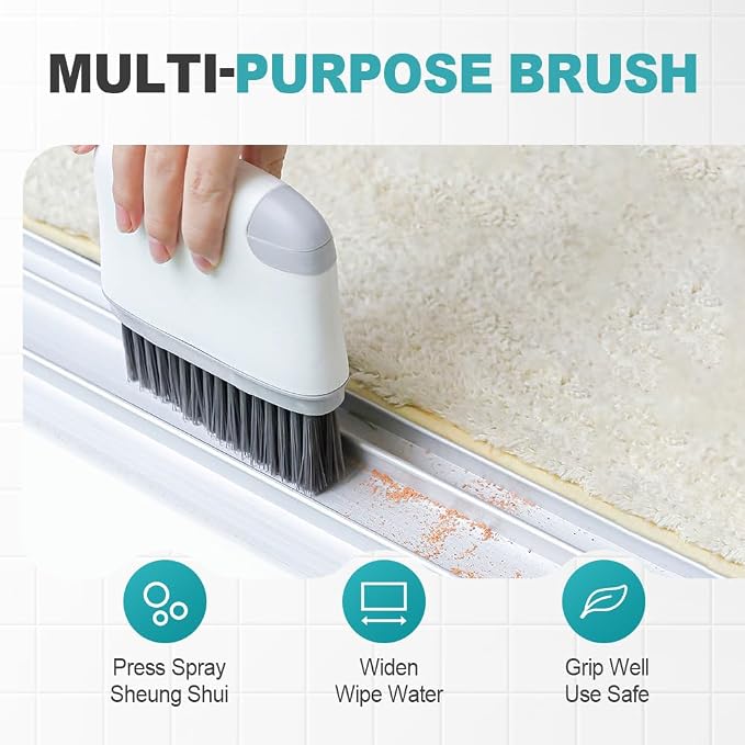 Magic Window Track Cleaner,2026 New Multipurpose Cleaning Brush for Window Grooves,Grout Cleaner Hand-Held Window Track Cleaner Cleaning Tools for Window Lides (Dark Grey+Light Grey)