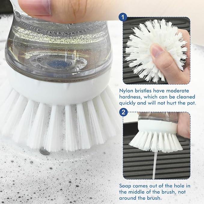 Palm Brush Refills for OXO Soap Dispensing Dish Brush | 8 Pack Cleaning Replacement Brush Head for OXO Palm Brush