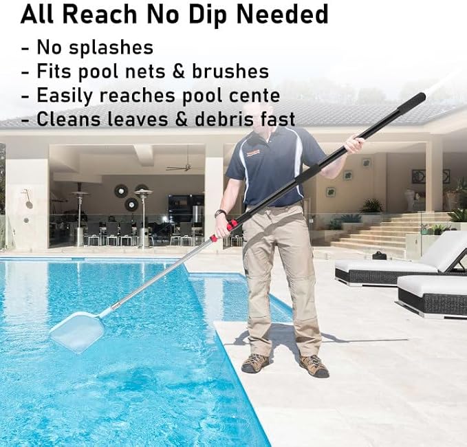 12 FT Telescoping Extension Pole – Flip-Lock Adjustable Aluminum Paint Roller Pole – 3/4" Universal Threaded Tip – Fits Duster Heads, Paint Rollers, Window Cleaners & Brushes